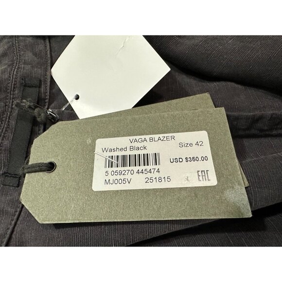 All Saints Vaga Blazer Jacket Washed Black Size 42 NWT MSPR 350 - Picture 2 of 9